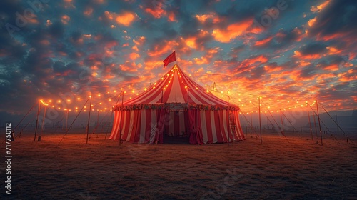 Glowing Circus Tent in the Sky Generative AI © Mandeep