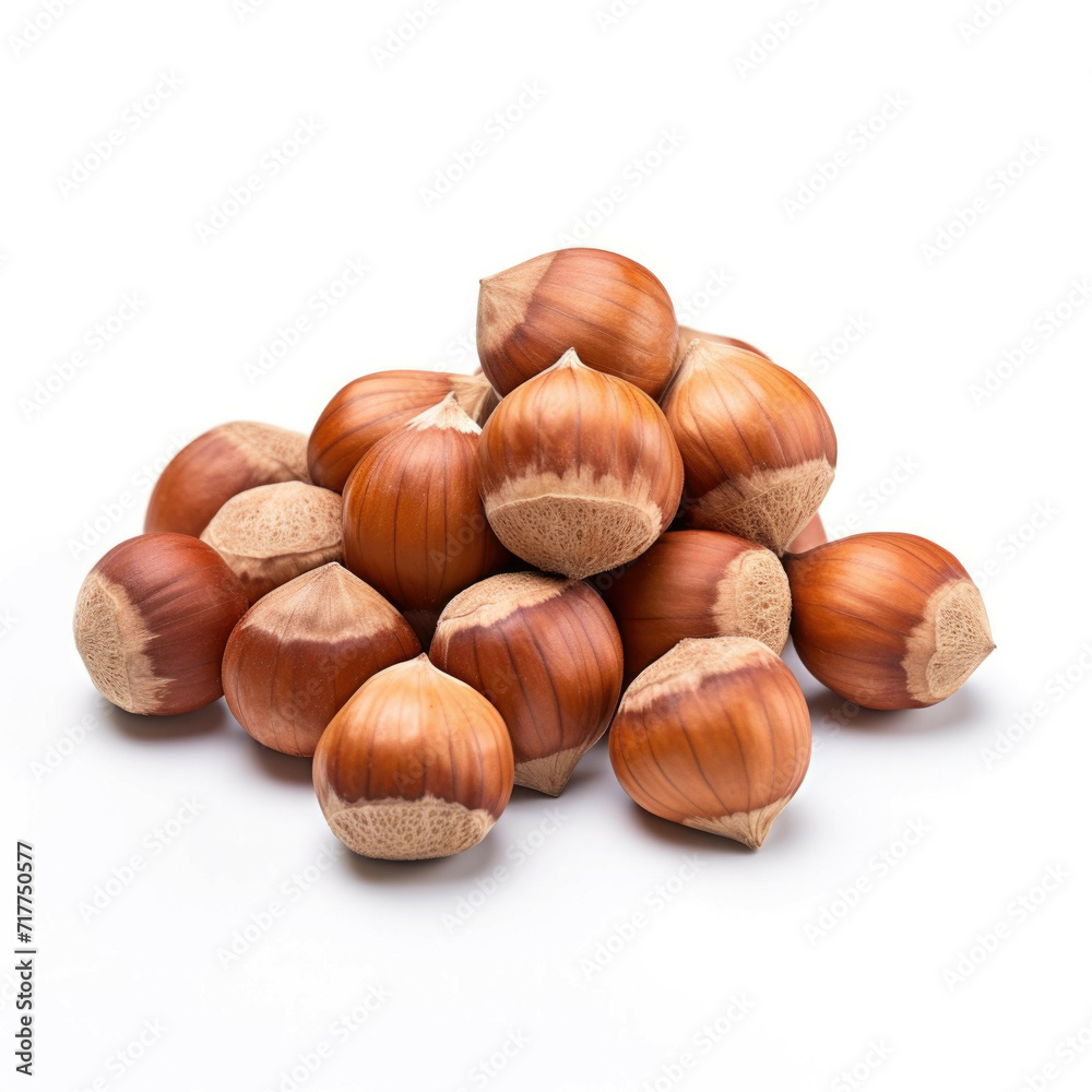 Hazelnuts isolated on white background Hazelnuts isolated on white background