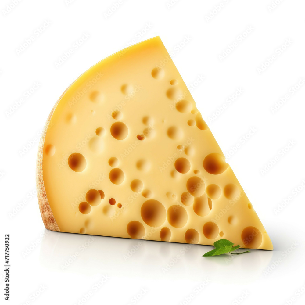 Monterey Jack Cheese isolated on white background