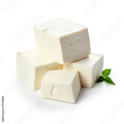 Paneer Cheese isolated on white background
