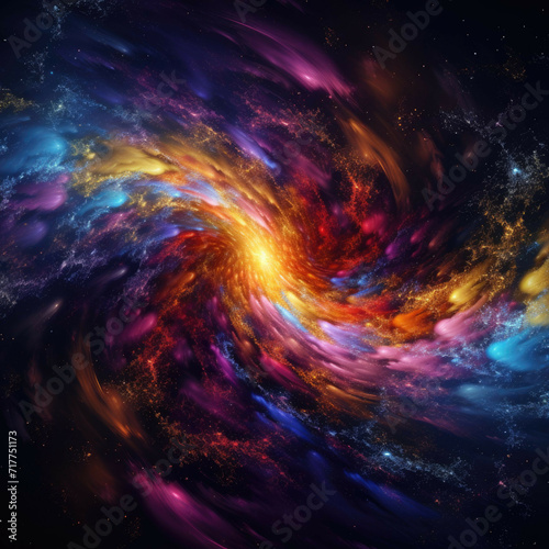 AI-generated galaxy with vibrant colors and swirling patterns