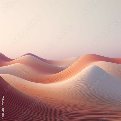 AI-generated abstract landscape with soft curves and muted colors