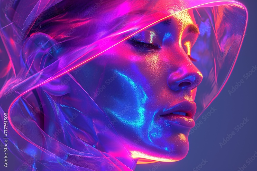 Purple Glow: A Vibrant, Futuristic Portrait of a Woman Generative AI Purple Glow: A Vibrant, Futuristic Portrait of a Woman Generative AI