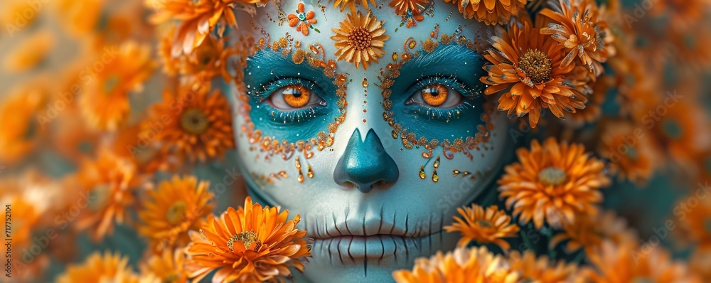 Calavera Catrina: A Flower-Filled Face for the Day of the Dead Generative AI Calavera Catrina: A Flower-Filled Face for the Day of the Dead Generative AI