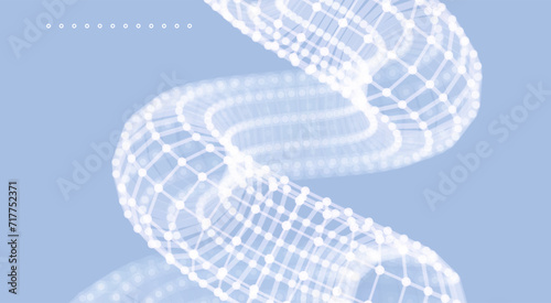 Spiral. Connection structure. Abstract grid design. Scientific background. 3d vector illustration for banner, flyer, poster, cover or brochure.