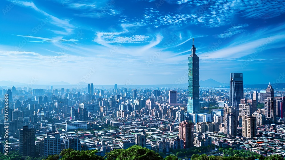 Naklejka premium 台湾の台北市の街並み01
