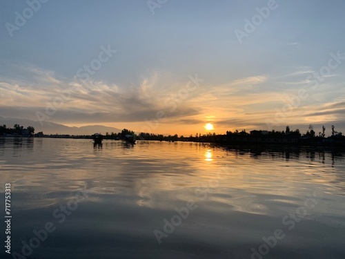 Sunset in Dal Lake, Srinagar, Kashmir photo