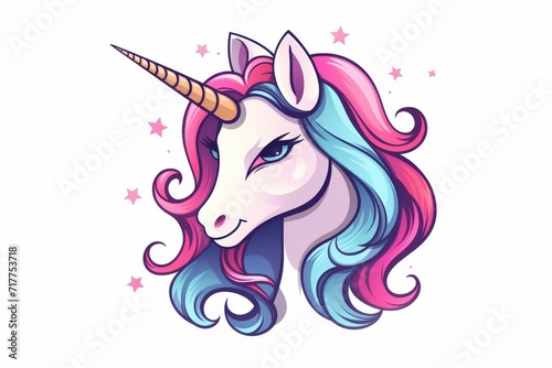 3d cute unicorn icon vector illustration on white background © Tixel