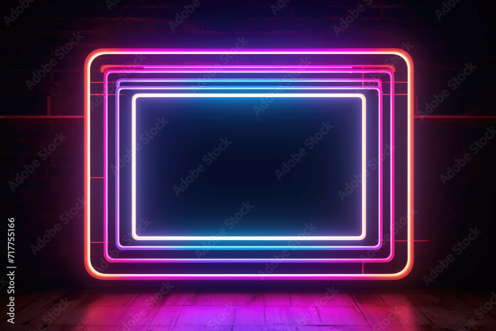 an image of a frame with neon outlines an image of a frame with neon outlines
