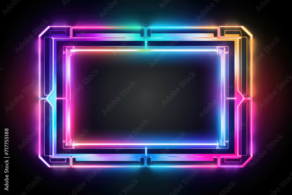 rectangular neon frame vector rectangular neon frame vector