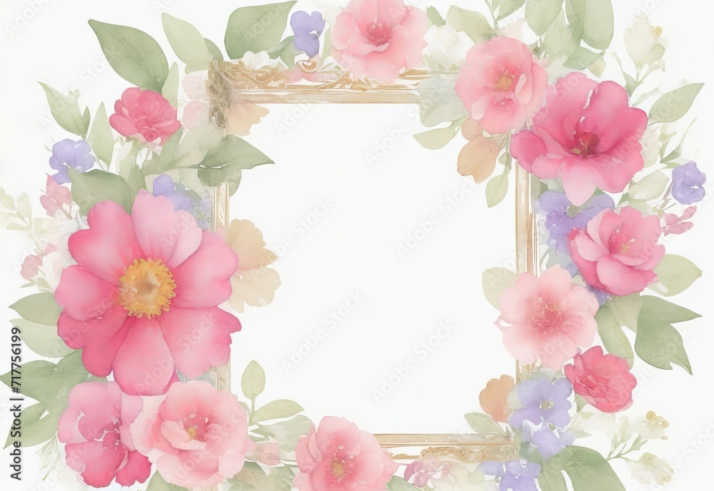 Obraz premium Beautiful floral frame background with flower