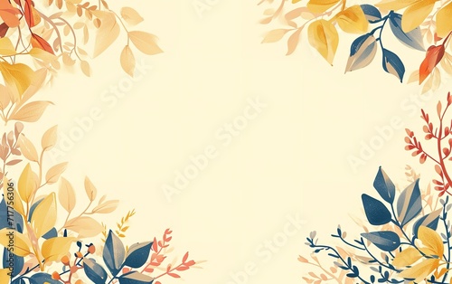 Illustration of Colorful Leafy Frame in the