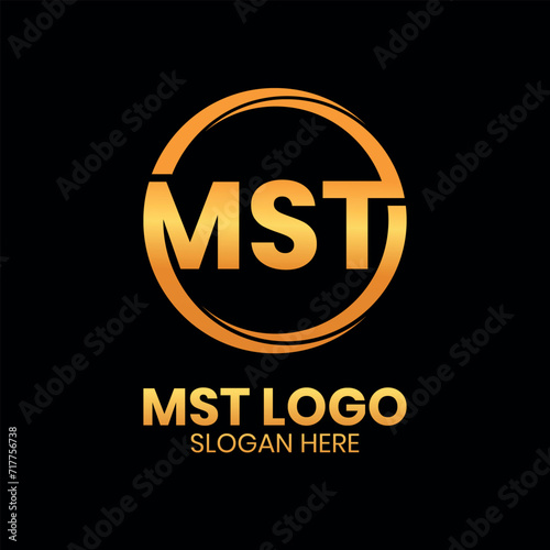 Minimal elegant monogram art logo. Outstanding professional trendy awesome artistic MST Logo design .

