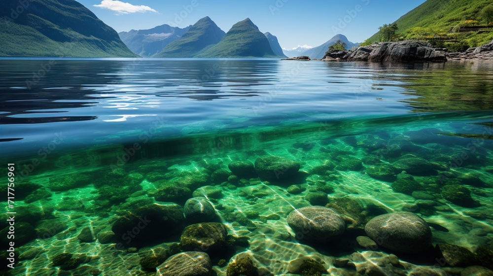 lake and mountains