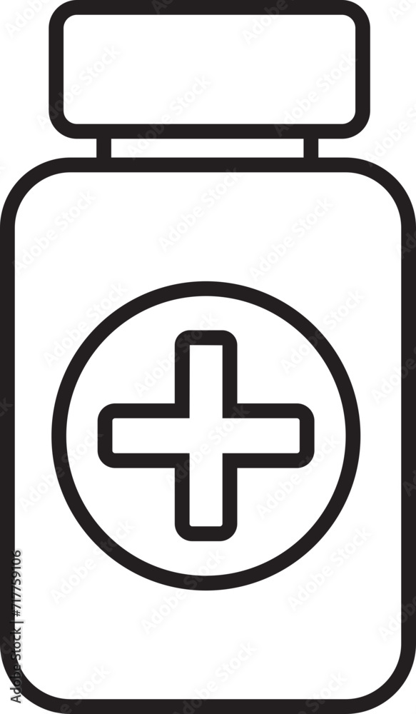 Medicine bottle icon. Pharmacy sign vector isolated on transparent background. Outline style editable stock for mobile concept and web design. Drugstore logo illustration. Medication. Contour symbol. Medicine bottle icon. Pharmacy sign vector isolated on transparent background. Outline style editable stock for mobile concept and web design. Drugstore logo illustration. Medication. Contour symbol.