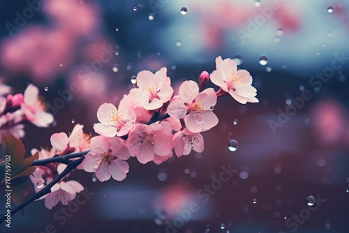 Rainy Day Blooms: Shoot raindrops on flowers with bokeh lights creating a dreamy ambiance.