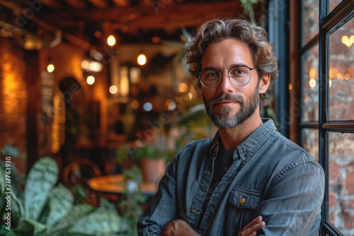 Portrait of man with laptop outdoors