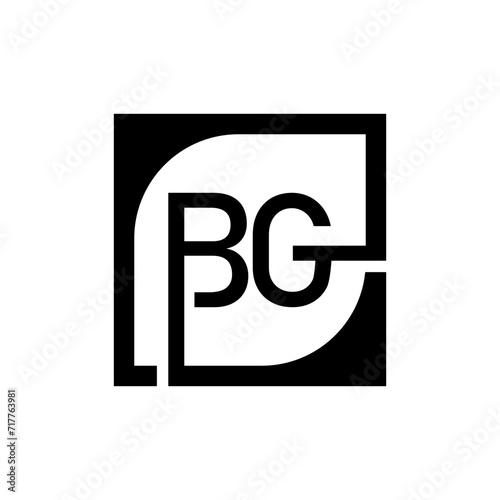 BG Logo Design Template Vector With Square Background.