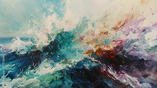 Splashes of color and fluid movements symbolize the artists unbridled creativity and connection to the seaside environment. photo