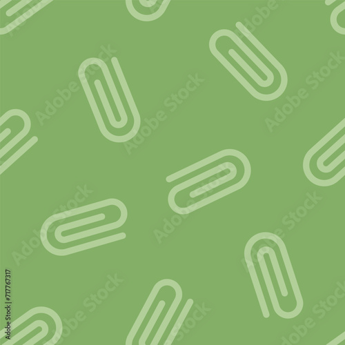 Green seamless pattern with paperclip © FRESH TAKE DESIGN
