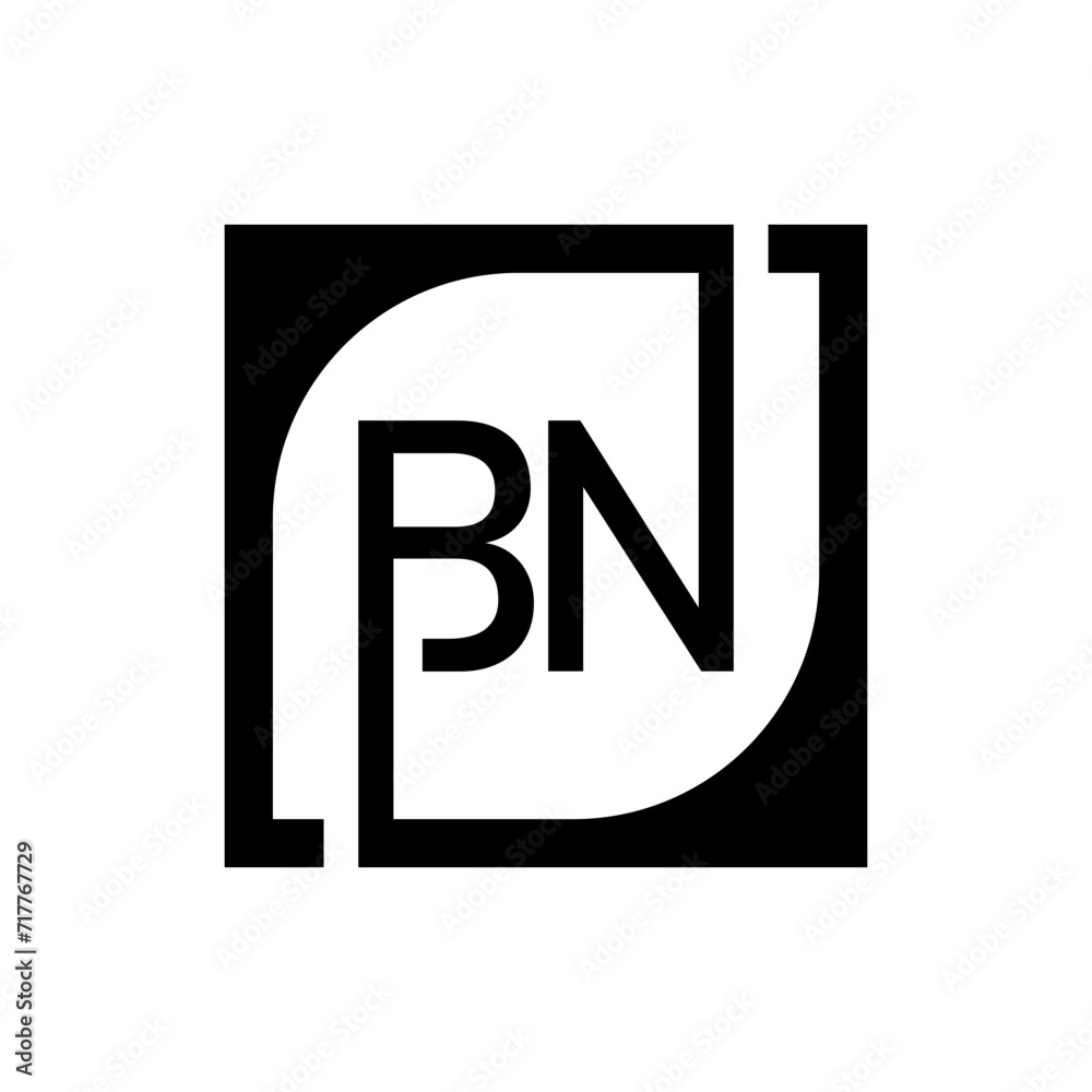 BN Logo Design Template Vector With Square Background. BN Logo Design Template Vector With Square Background.