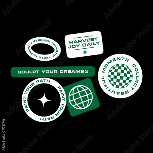 sticker template simple decorated and aesthetic quotes graphic design