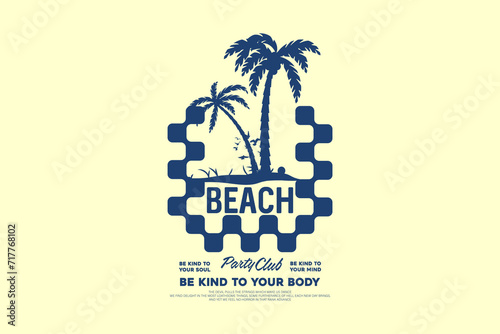 Vintage beach  graphic tee design templates