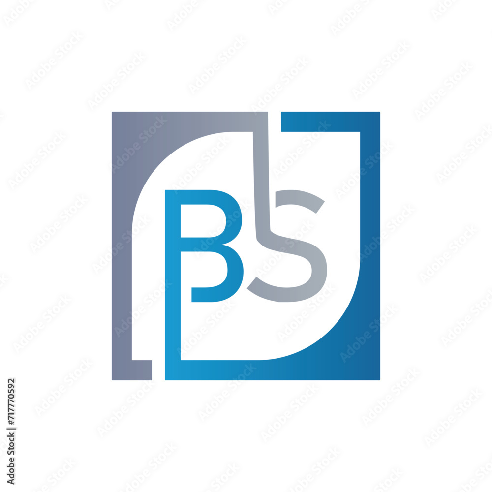 BS Logo Design Template Vector With Square Background. BS Logo Design Template Vector With Square Background.