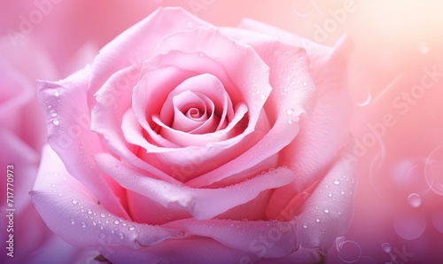 Pink rose isolated macro on background. Valentine's day-wedding. greeting card. presentation. advertisement. copy text space.
