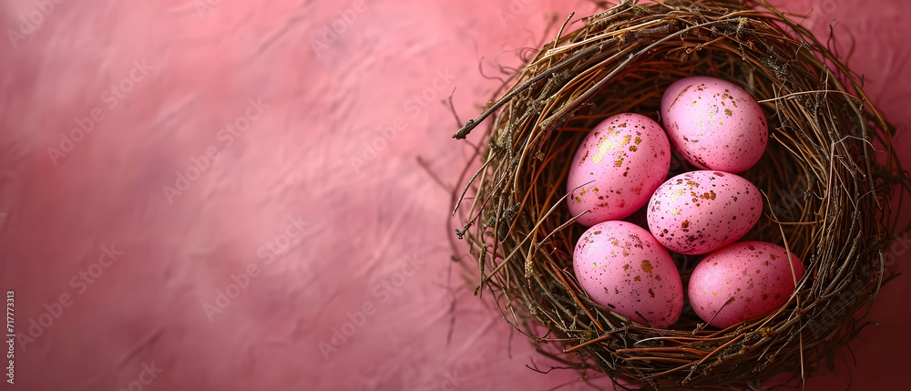 Fototapeta premium Easter Egg Artistry, Decorated painting eggs