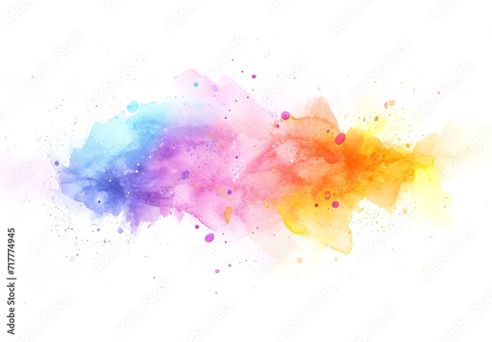 Watercolor Background of Colorful Paint Smears