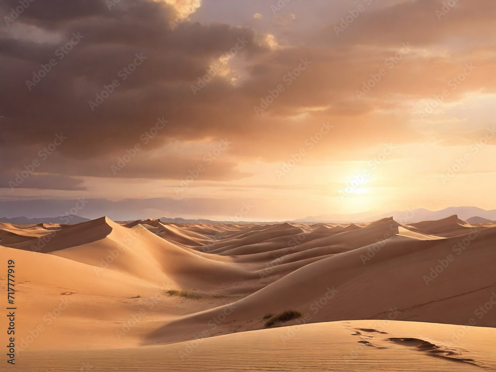 golden sands at sunset: a desert serenity
