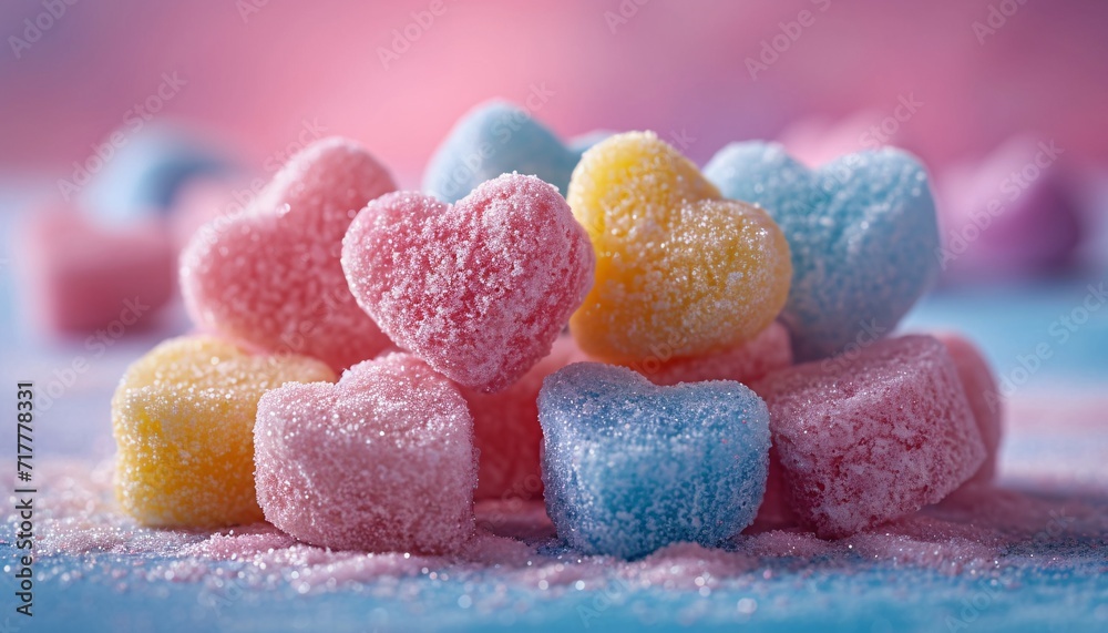 Pink, Blue, and Yellow Heart Candy: A Sweet Treat for Valentine's Day Generative AI Pink, Blue, and Yellow Heart Candy: A Sweet Treat for Valentine's Day Generative AI
