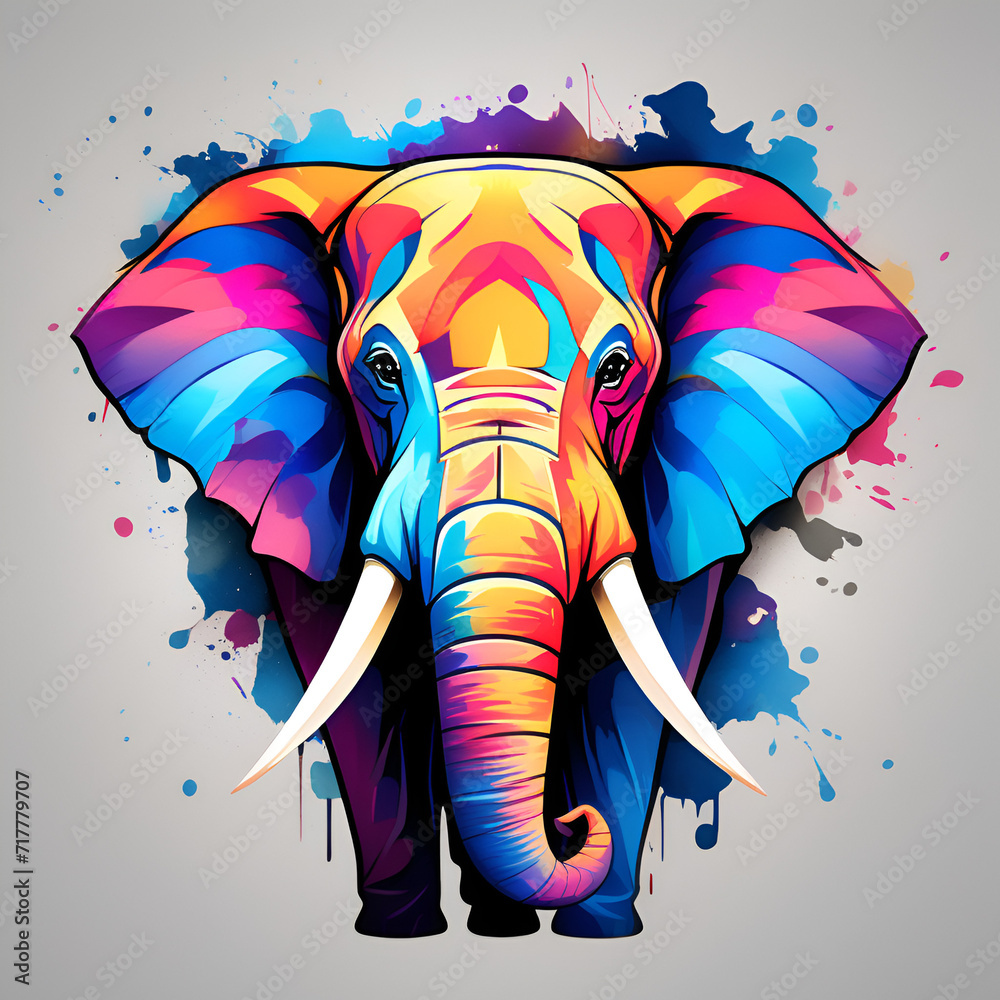Obraz premium colorful image of the elephant logo