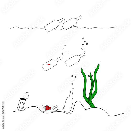 illustration of the consequences of throwing rubbish carelessly in the river
