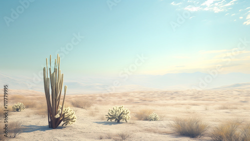 Midday Mirage: A Minimalist Desert Landscape