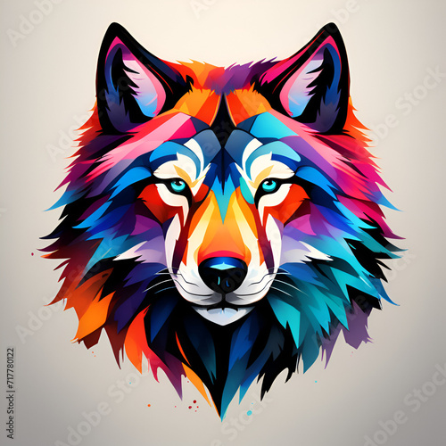 colorful  image of the wolf logo photo