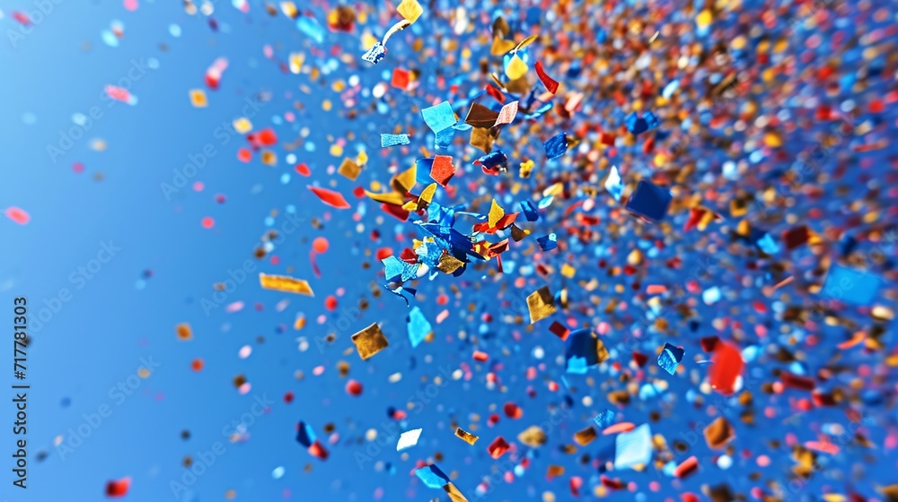 Celebrate Diversity: A Colorful Explosion of Confetti in the Sky Generative AI