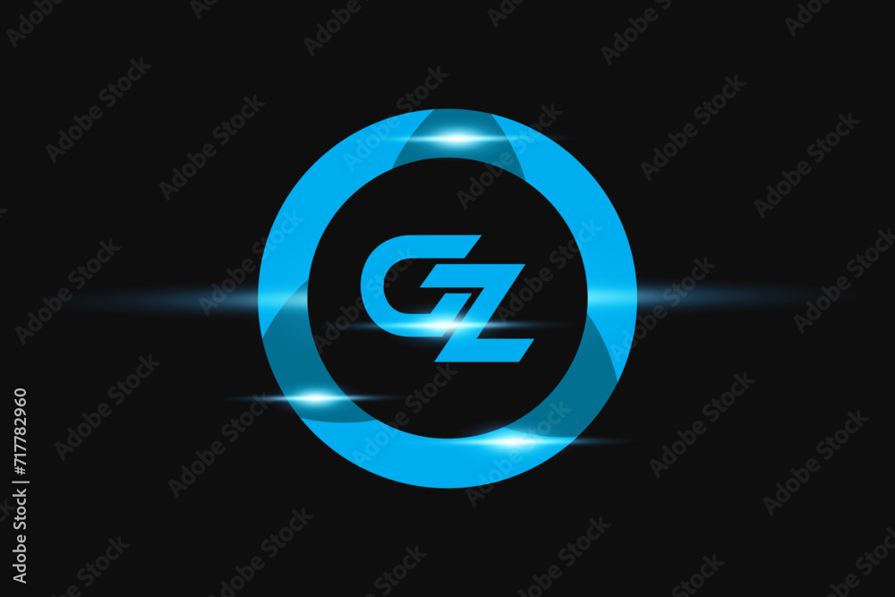GZ Blue logo Design. Vector logo design for business.