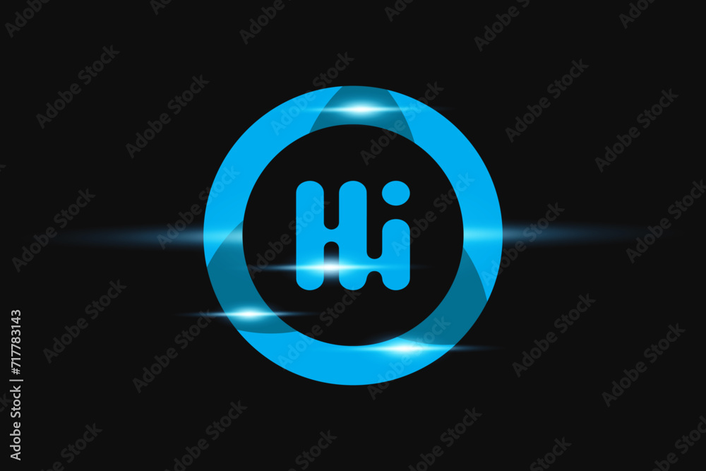 HI Blue logo Design. Vector logo design for business. HI Blue logo Design. Vector logo design for business.