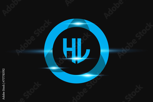 HL Blue logo Design. Vector logo design for business. photo