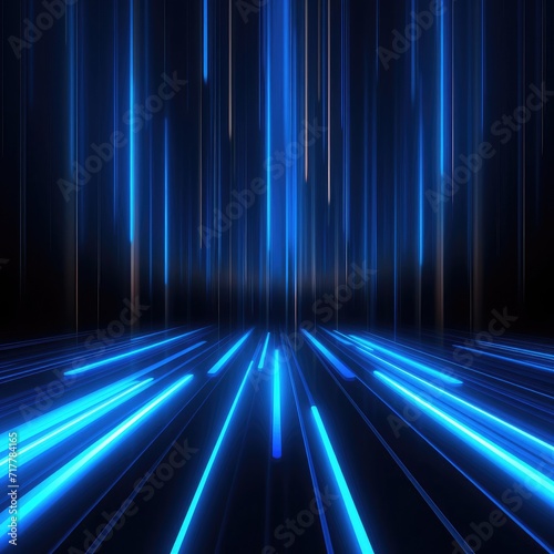 Futuristic high-speed movement with blue rays of light on an abstract background © Евгений Кобзев
