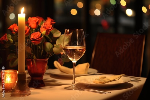 Candle-lit Dinner: Arrange flowers as if they're part of a romantic candle-lit dinner setup.