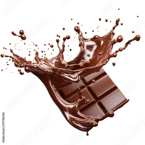 chocolate bar splash isolated on transparent background Remove png, Clipping Path, pen tool, white