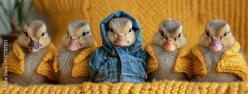 Ducks in Hoodies: A Cool and Cozy Trend for Winter Months Generative AI © Aryan