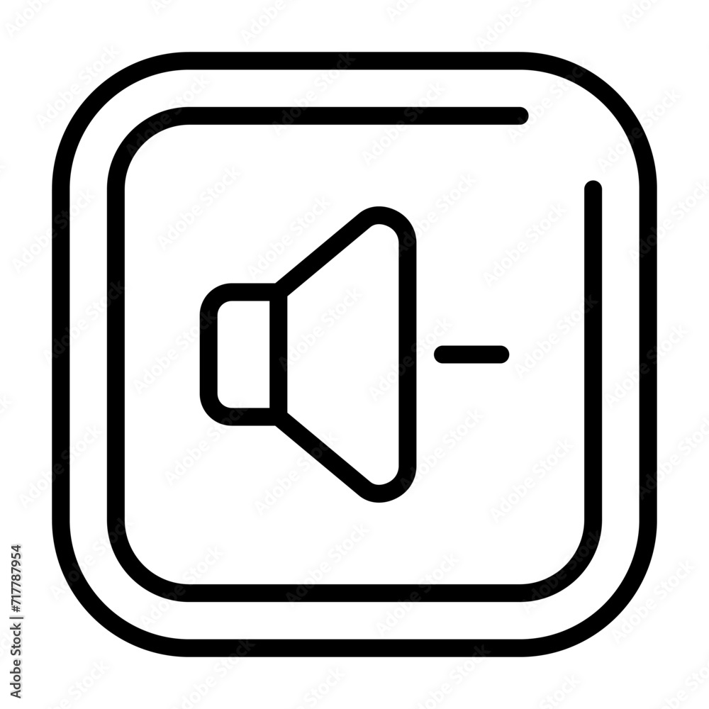 Volume Down Square Vector Icon Volume Down Square Vector Icon