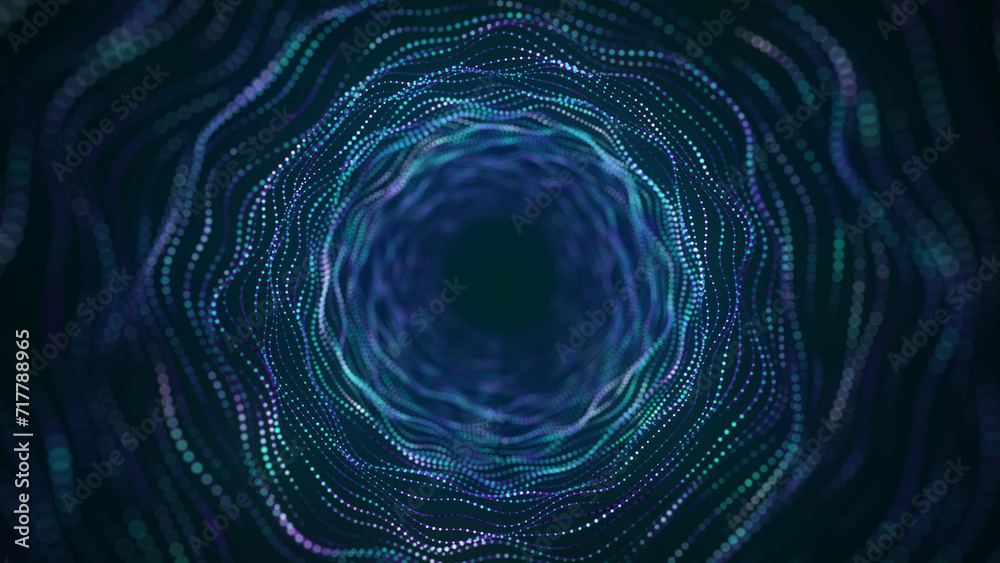 Technology wireframe circle tunnel on blue background. Futuristic 3D wormhole grid. Big data visualization. 3D rendering. Technology wireframe circle tunnel on blue background. Futuristic 3D wormhole grid. Big data visualization. 3D rendering.