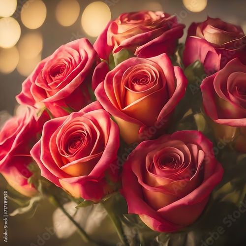 Luxurious Valentine s Day roses portrayed in HD  highlighting the interplay of light and shadow