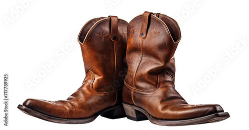 Cowboy leather boots cut out photo