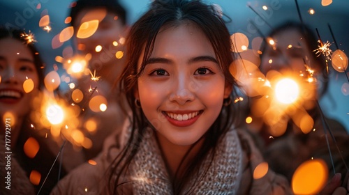 Glowing Beauty: A Sparkling Smile for the New Year Generative AI